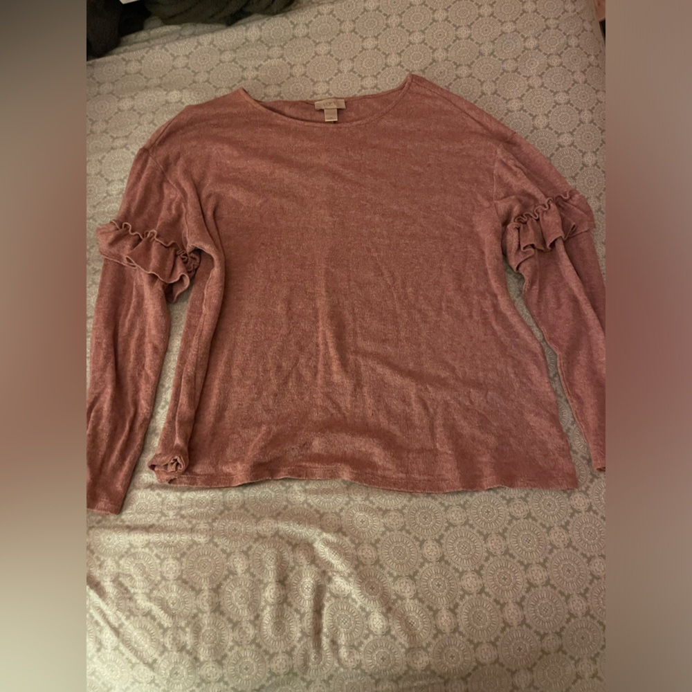 Pink long sleeve ruffle sleeves